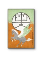 Pegasus (1905) vintage Japanese woodcut prints by Nakamura Fusetsu
