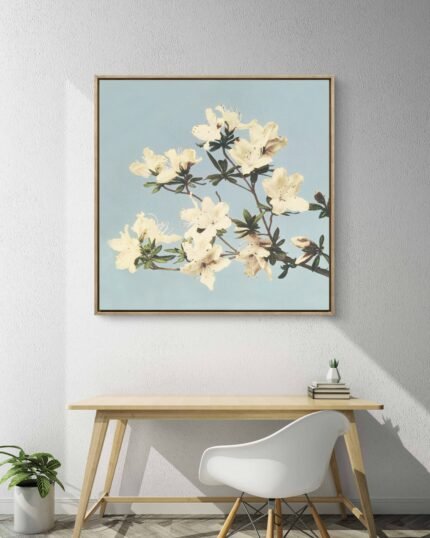 a delicate branch of azalea flowers