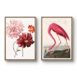 a beautiful juxtaposition of floral and avian themes