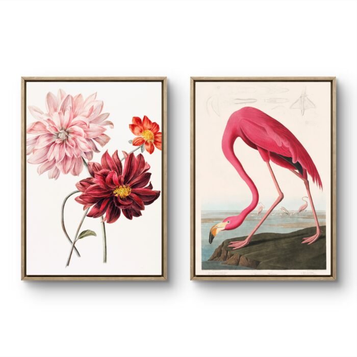 a beautiful juxtaposition of floral and avian themes