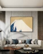 a stylized representation of Mount Fuji