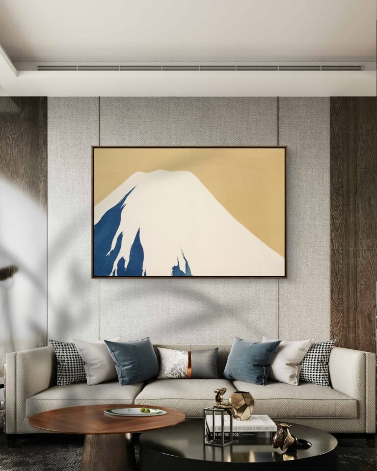 a stylized representation of Mount Fuji