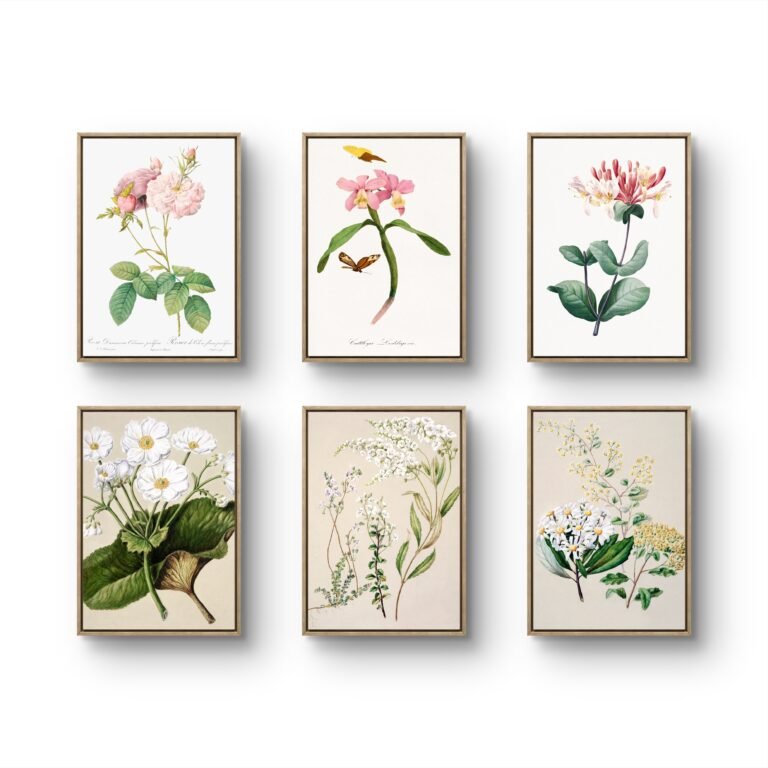 six vintage botanical