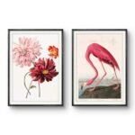 a beautiful juxtaposition of floral and avian themes