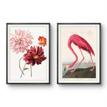 a beautiful juxtaposition of floral and avian themes