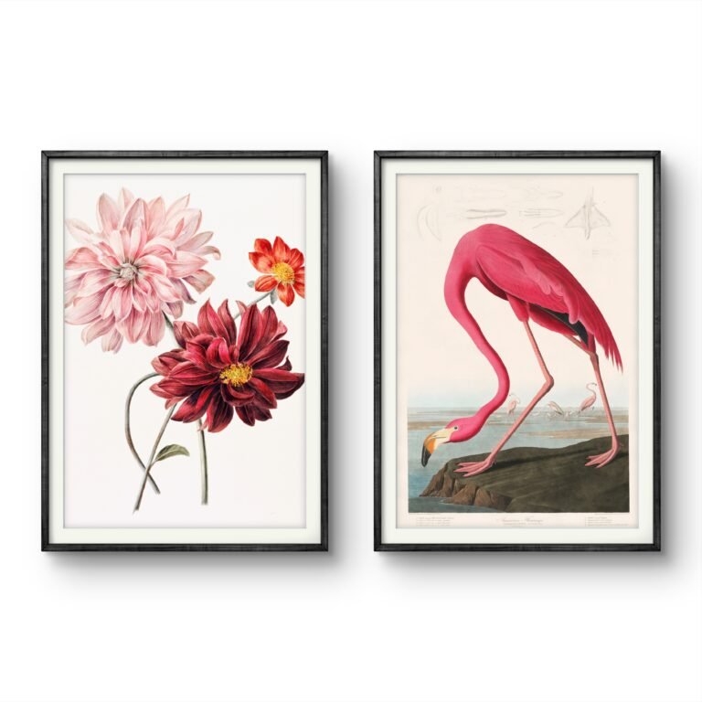 a beautiful juxtaposition of floral and avian themes