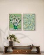 green flower pattern