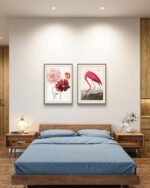 a beautiful juxtaposition of floral and avian themes