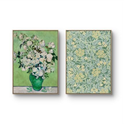 green flower pattern
