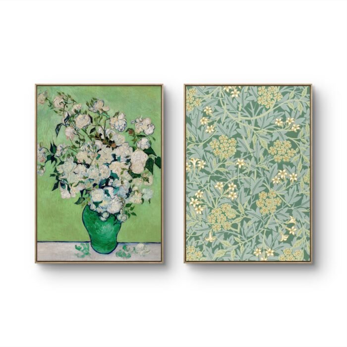 green flower pattern