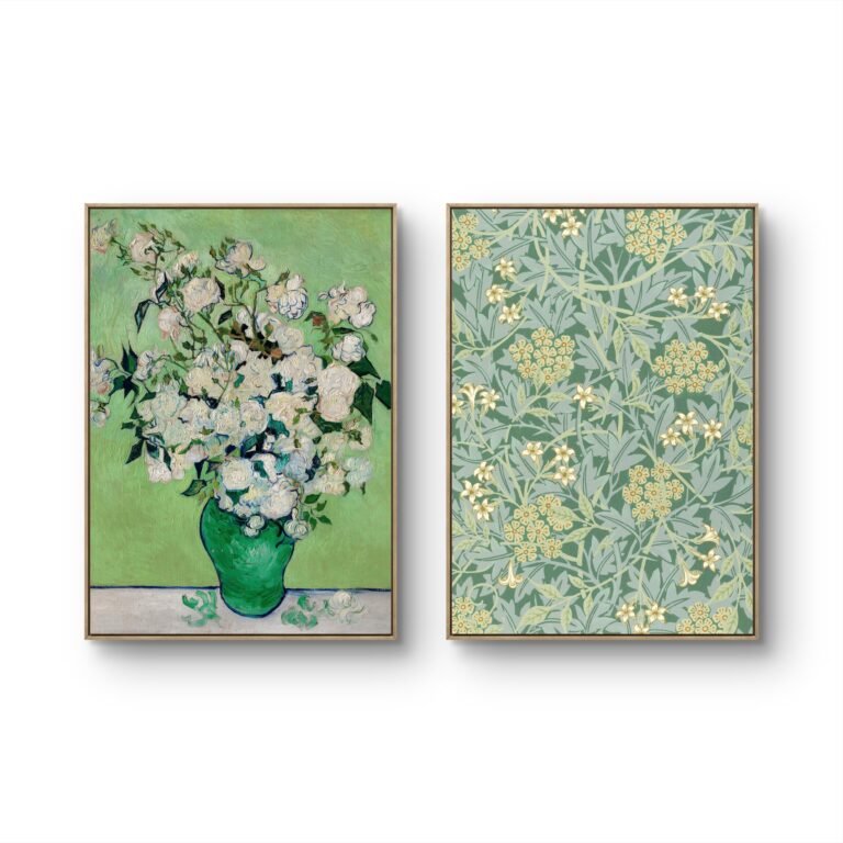 green flower pattern