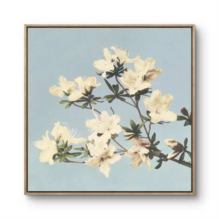 a delicate branch of azalea flowers