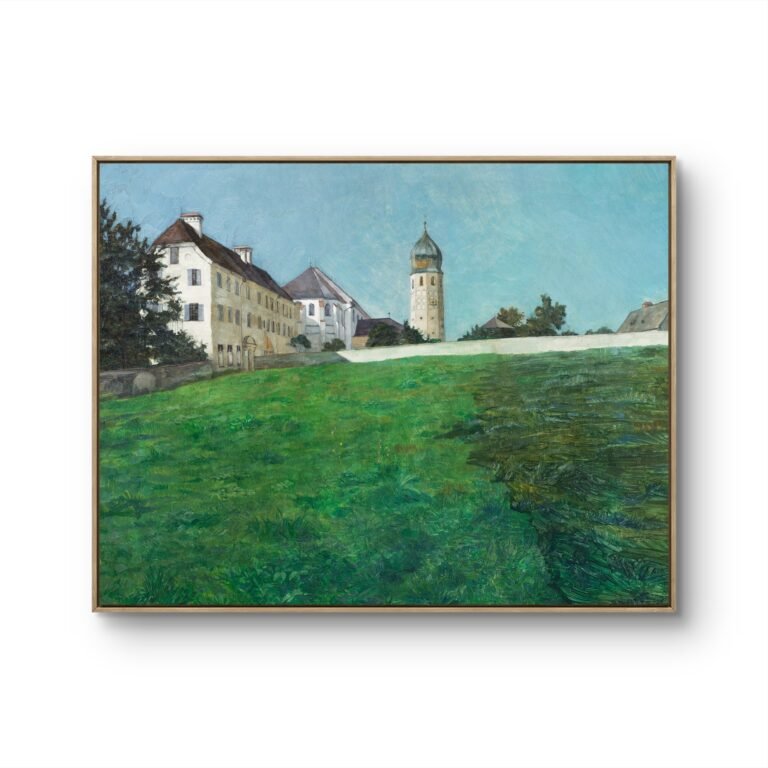 A View of Frauenchiemsee (1891), vintage illustration by Wilhelm Trubner